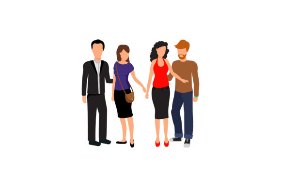 2 Pair of Family Illustrations: Warmth for Your Creative Projects
