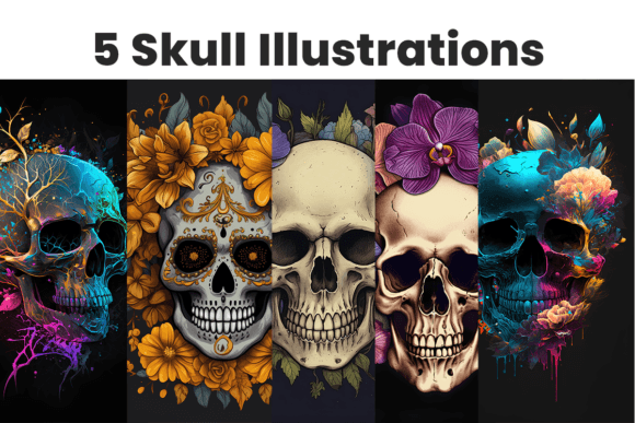 5 AI-Generated Skull Art Illustrations for Modern Projects