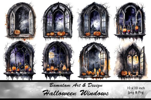 8 Halloween Window Illustrations: Dark and Lovely Designs for Your Autumn Projects