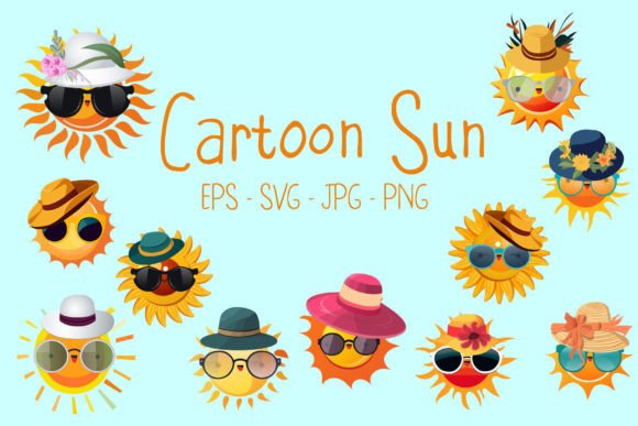 Brighten Your Creative Projects with Summer Sun Set Illustrations