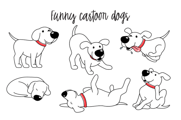 Cartoon Dog Illustrations: A Playful Asset for Any Project