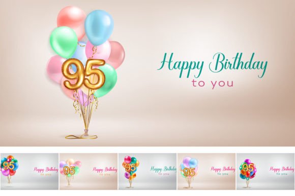 Celebrate in Style: Happy Birthday Illustrations for a 95th Year