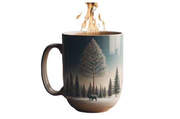Christmas Coffee Mug Illustrations: Festive Design Decal Files