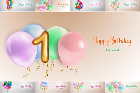 Festive Firsts: Mastering Design with Happy Birthday Illustrations, 1 Year
