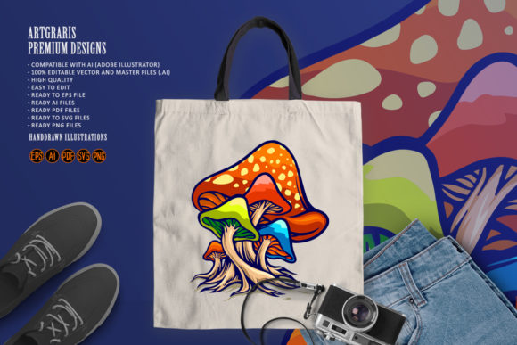 Fungus Red Mushroms Illustrations: A Vector Set for Creative Projects