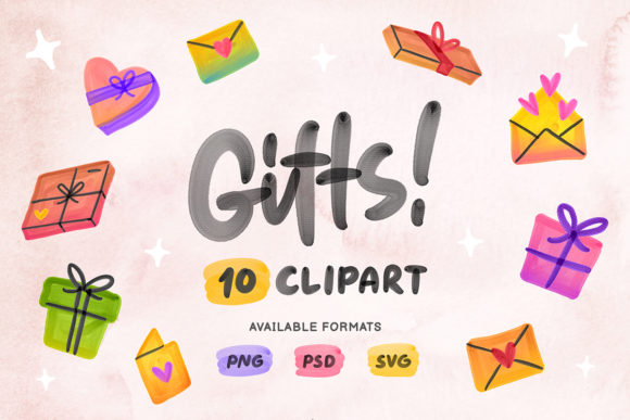 Gifts Clipart Illustrations: Watercolor Design Assets for Creatives