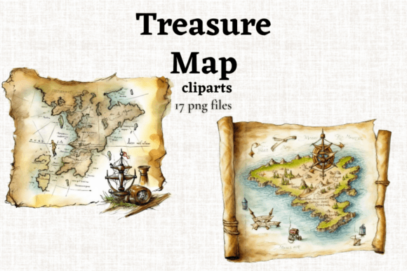 Old Treasure Map Illustrations PNG: Your Design Compass