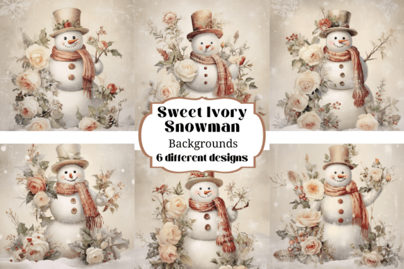 Sweet Ivory Snowman Illustrations: Whimsical Winter Art for Your Projects