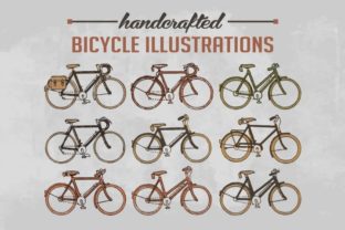 Timeless Charm: 9 Handcrafted Vector Vintage Bicycle Illustrations