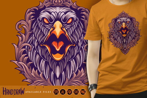 Unleash Bold Energy: Eagle Angry Ornaments Illustrations