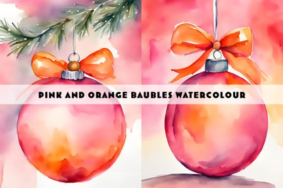 Using Pink and Orange Bauble Illustrations in Your Work