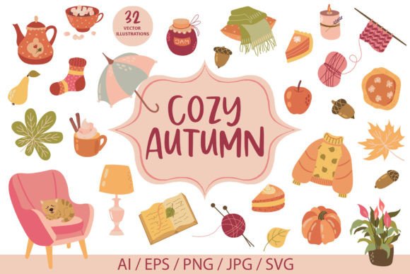 Warm Up Your Fall Designs with Cozy Autumn Illustrations