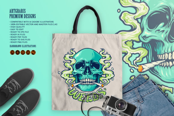Weed Skull Smoke Illustrations: A Bold Vector Toolkit
